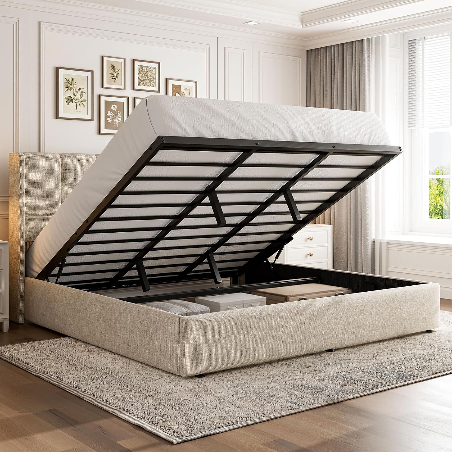 Gas Lift Storage Bed Hydraulic - Struttura letto king size con contenitore