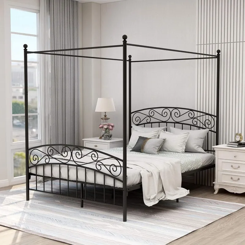 Struttura letto a baldacchino  - Canopy Bed Frame Metal Queen recensione e prezzo