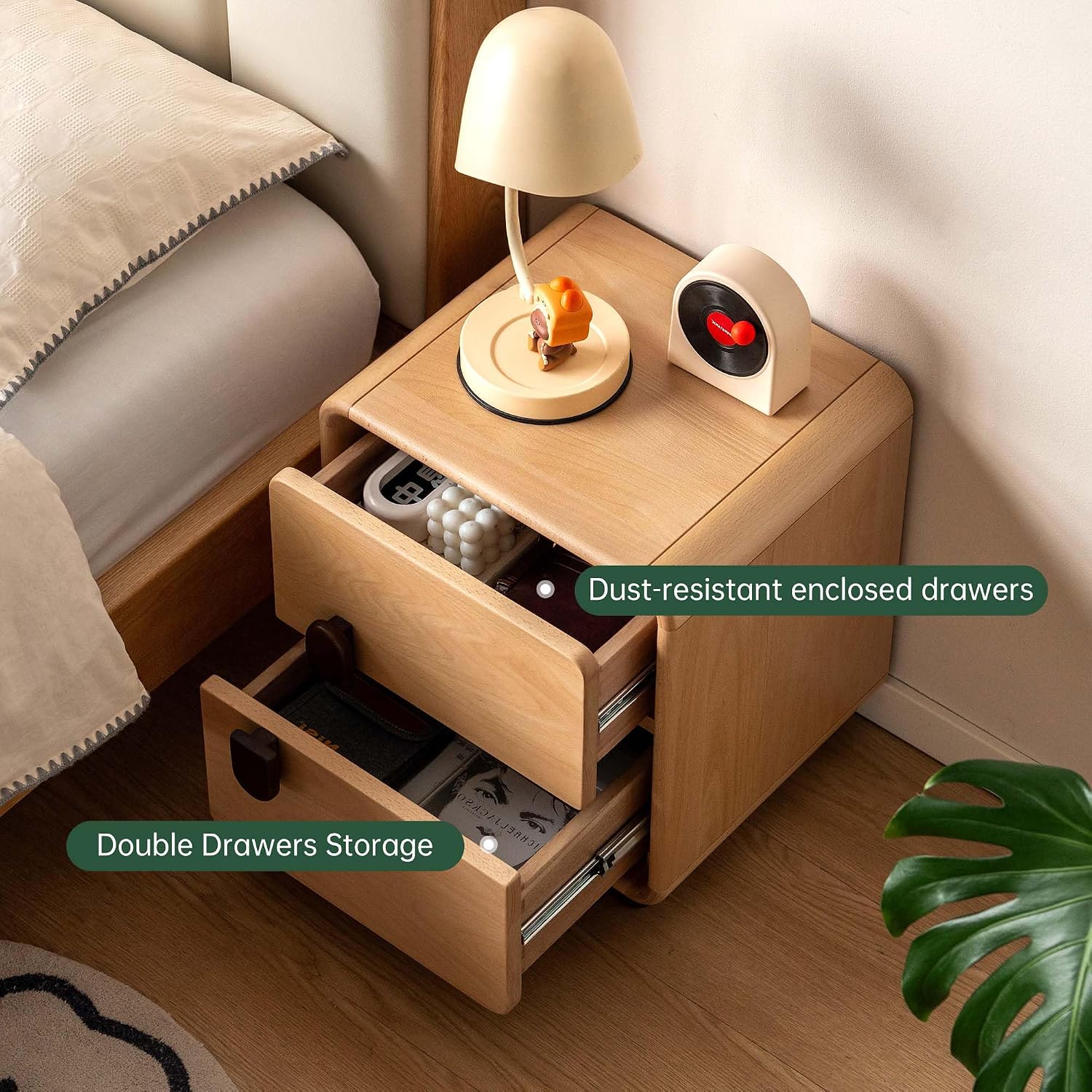 Comodino in legno massello con - Solid Wood Nightstand 2 Drawers recensione e prezzo