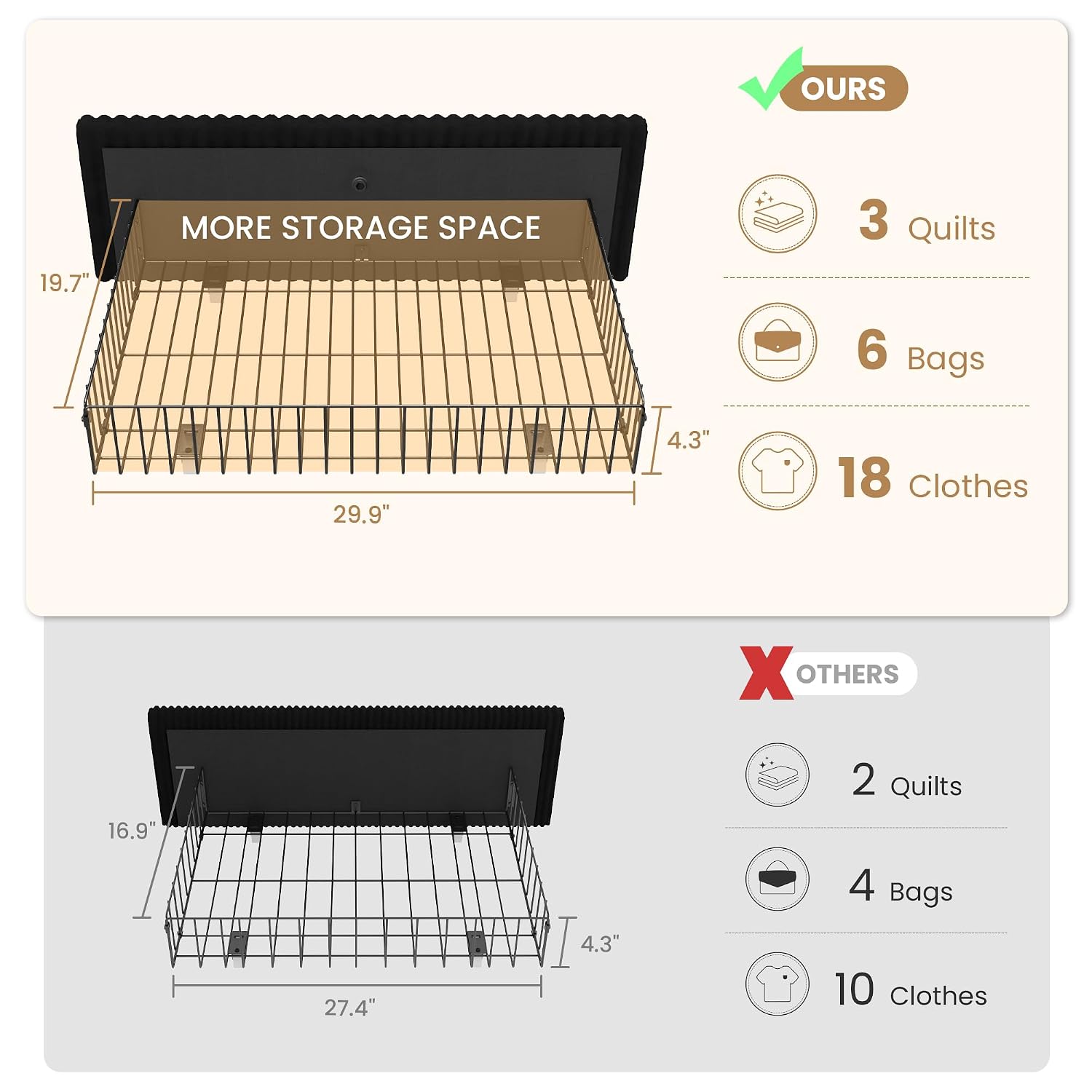 Struttura Letto King Size con  - King Size Bed Frame With Storage Drawers recensione e prezzo