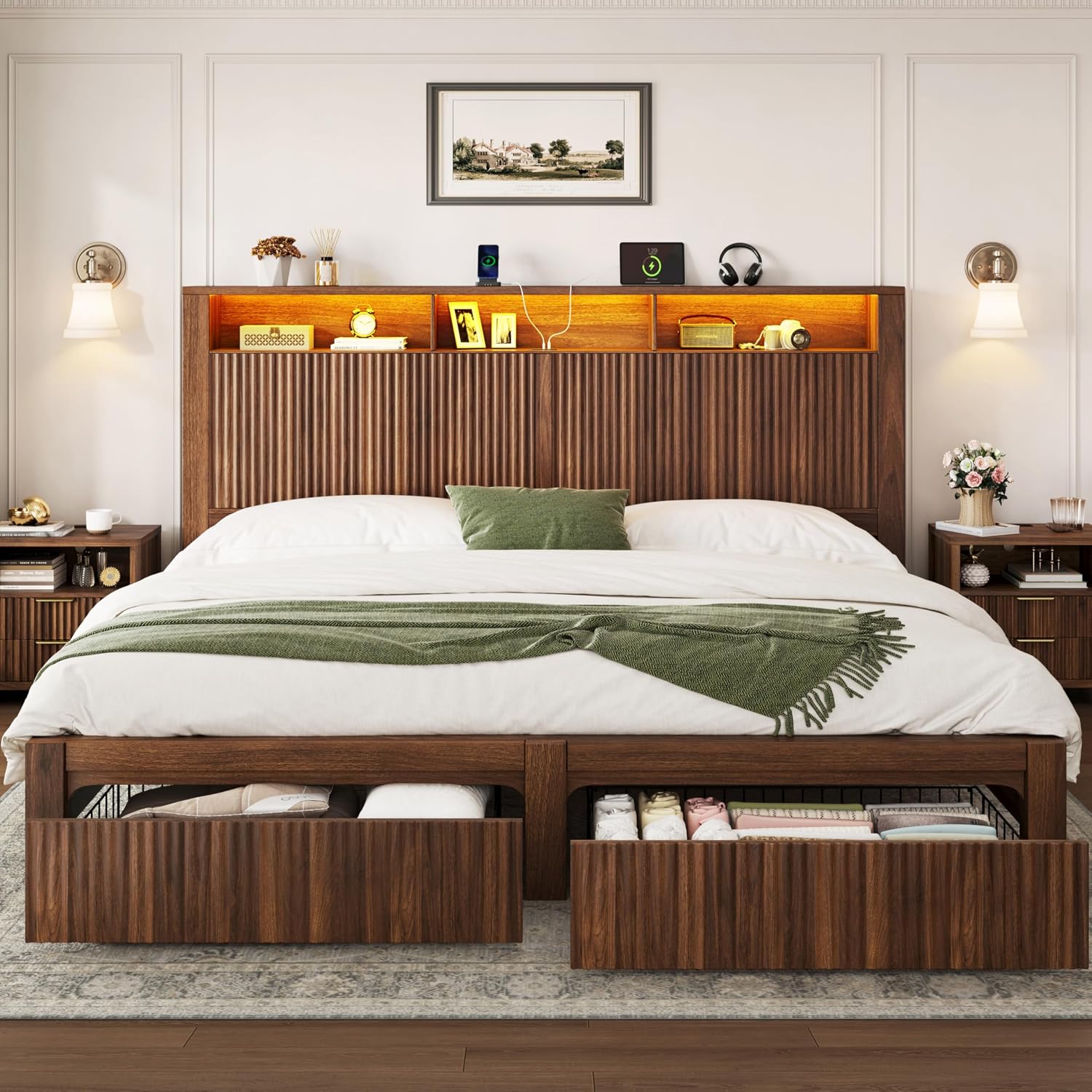 Struttura Letto Matrimoniale c - King Size Bed Frame With Storage Drawers recensione e prezzo