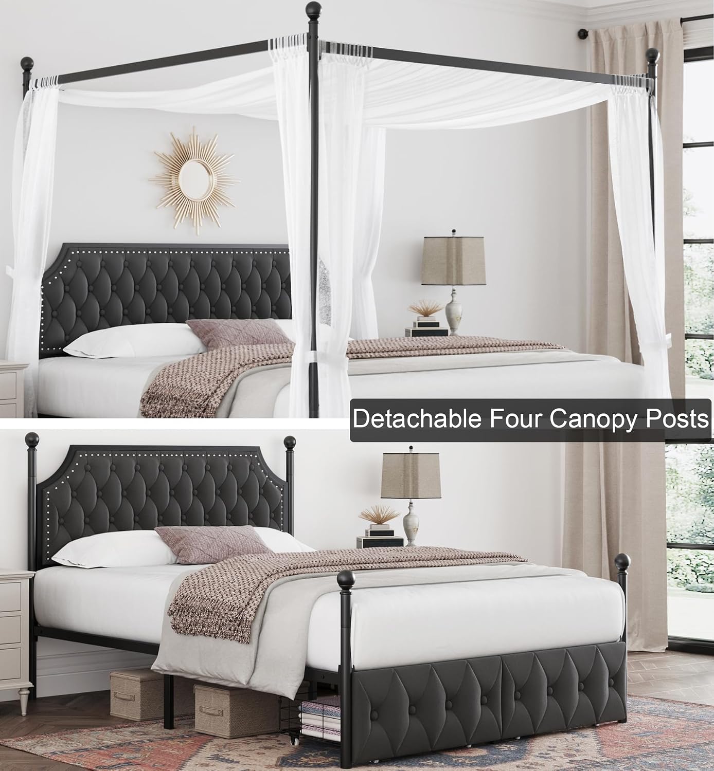Struttura per letto matrimonia - Canopy Bed Frame Metal Queen recensione e prezzo