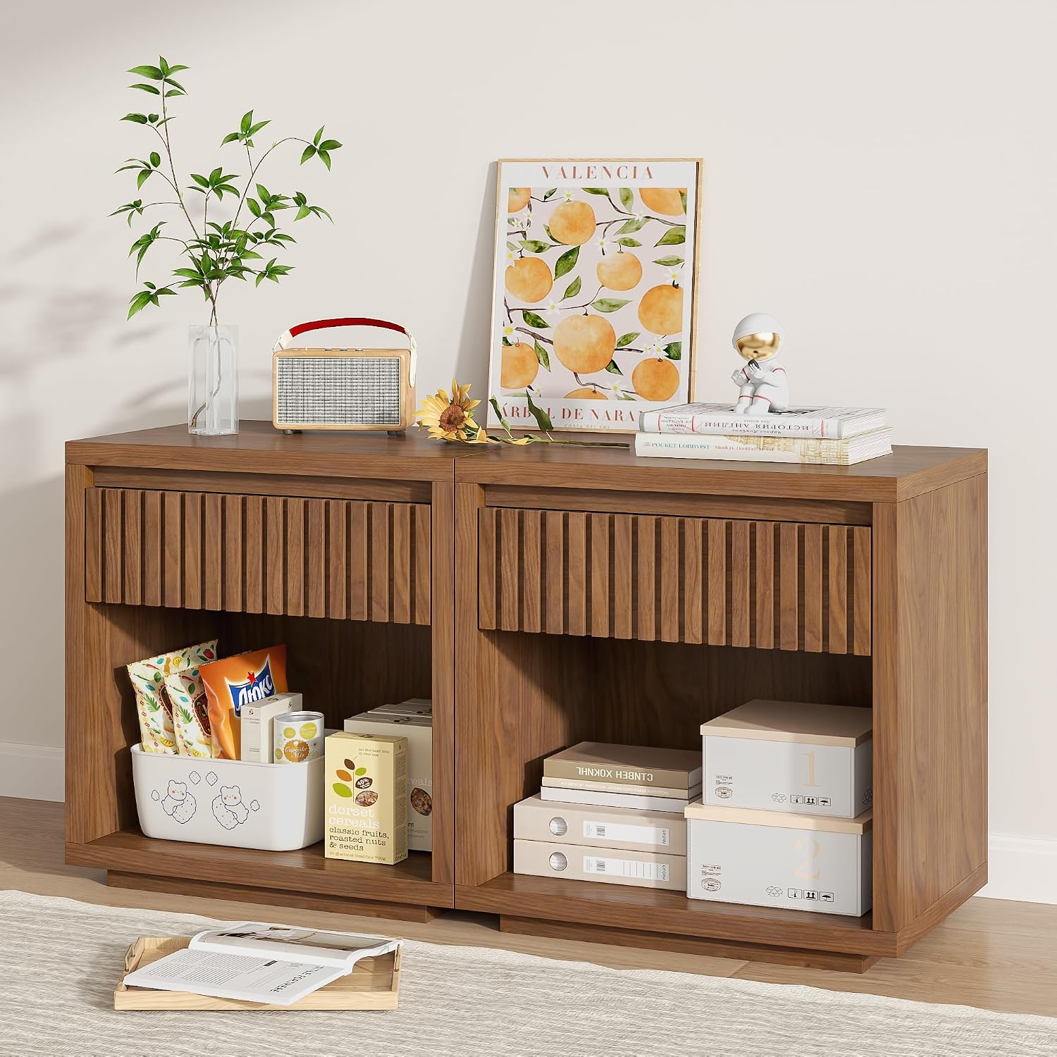 Set di 2 comodini a due casset - Solid Wood Nightstand 2 Drawers recensione e prezzo